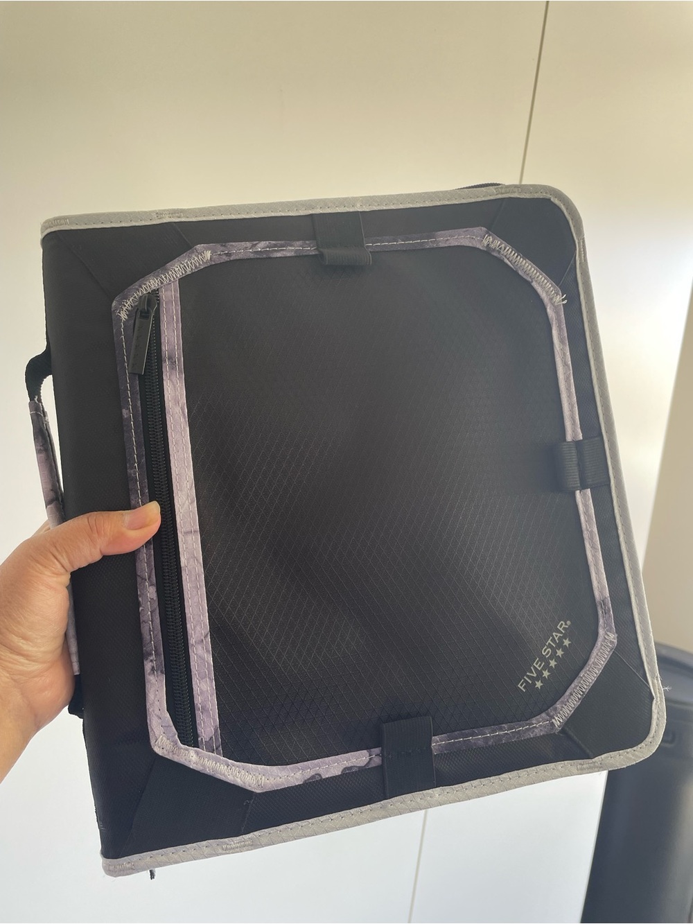 Five Star Black Binder Organizer with Light Gray Trim